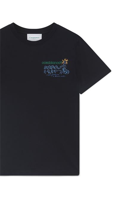 CASABLANCA Pentathlon T-Shirt Nera - CASABLANCA
