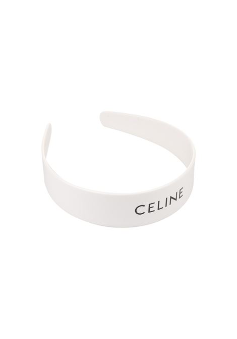 CELINE Cerchietto Bianco Con Logo - CELINE