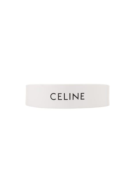 CELINE Cerchietto Bianco Con Logo - CELINE