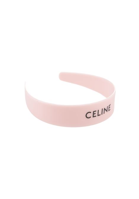 CELINE Cerchietto Rosa Con Logo - CELINE