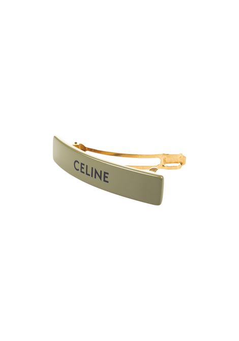 CELINE Fermaglio Kaki Con Logo - CELINE