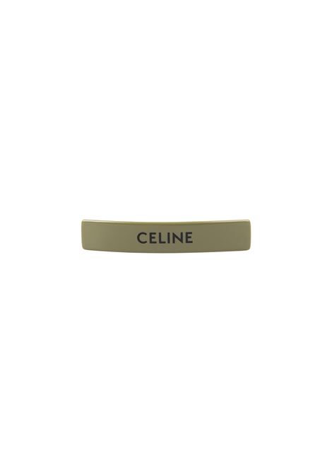 CELINE Fermaglio Kaki Con Logo - CELINE