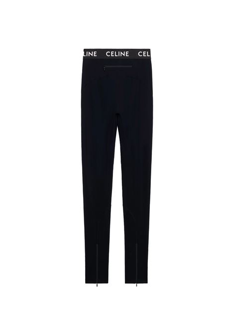 CELINE Leggings Neri Con Banda Logo - CELINE