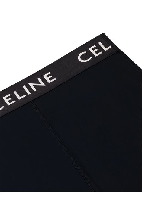 CELINE Leggings Neri Con Banda Logo - CELINE