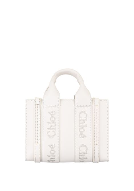 CHLOÉ Borsa Tote Mini Woody Bianca - CHLOÉ
