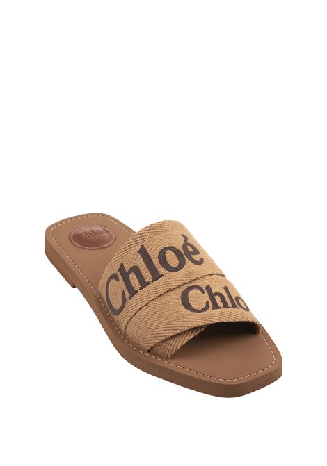 CHLOÉ Sabot Piatti Woody Dark Tan - CHLOÉ