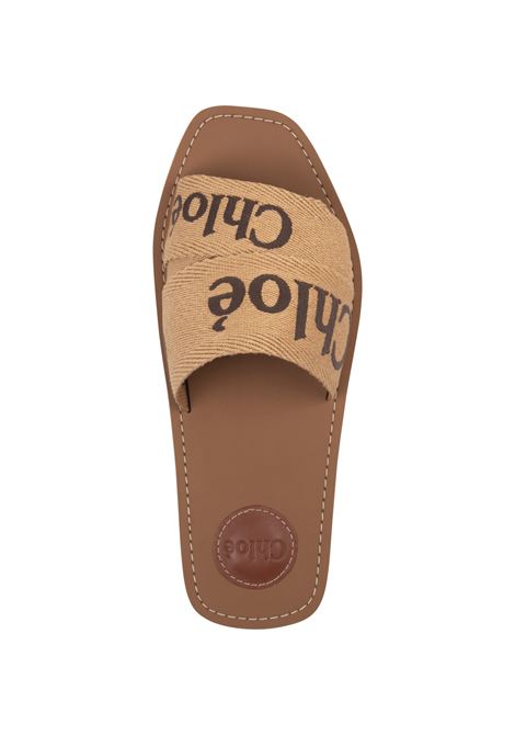 CHLOÉ Sabot Piatti Woody Dark Tan - CHLOÉ
