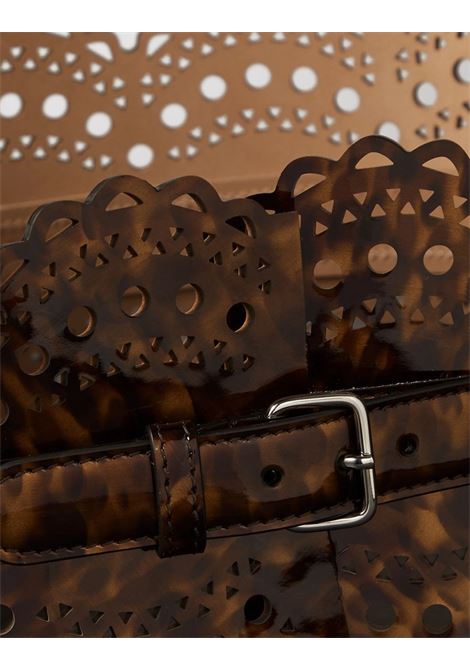 ALAIA Cintura Bustier In Pelle Traforata Tartarugata - ALAIA