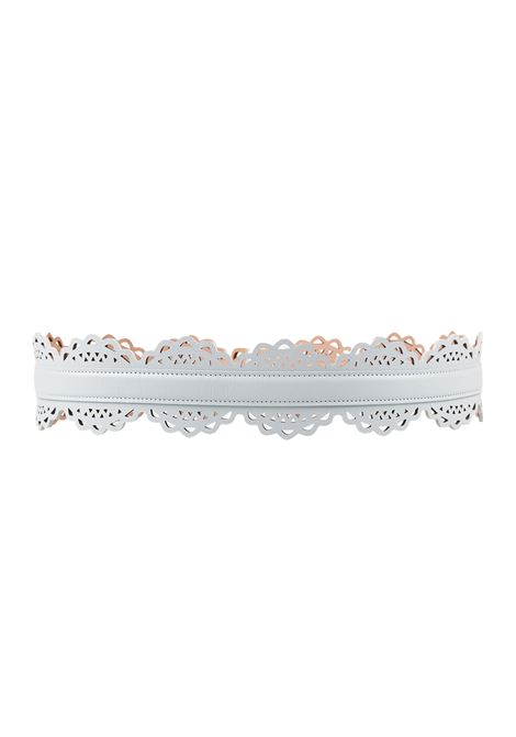 ALAIA Cintura Bustier In Pelle Vienne A Onde Grigio-Verde - ALAIA