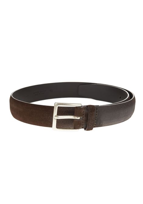 ORCIANI Cintura Cloudy In Pelle Scamosciata 3.5 CM Bruciato - ORCIANI