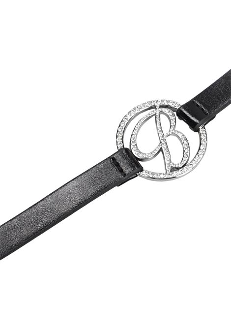 MISS BLUMARINE KIDS Cintura Nera Con Logo Di Cristalli - MISS BLUMARINE KIDS