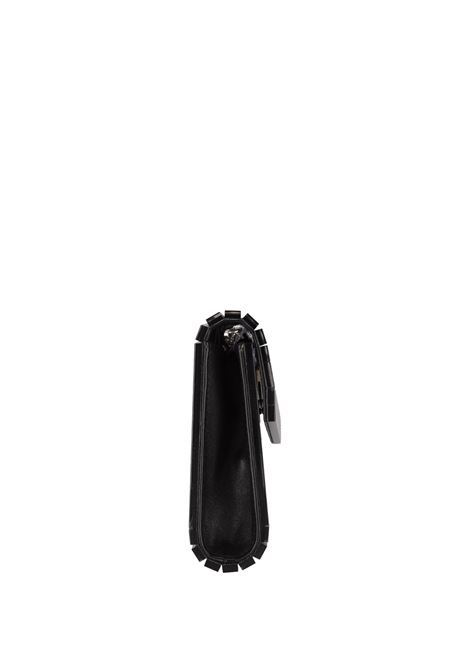 JIMMY CHOO Clutch Candy Nera Con Logo Bianco - JIMMY CHOO