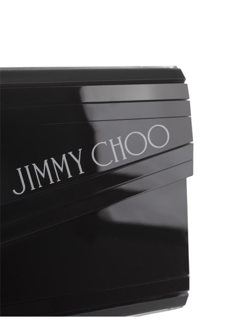 JIMMY CHOO Clutch Candy Nera Con Logo Bianco - JIMMY CHOO