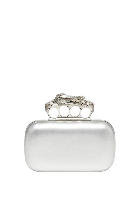 ALEXANDER MCQUEEN Clutch The Knuckle Serpente Argento - ALEXANDER MCQUEEN