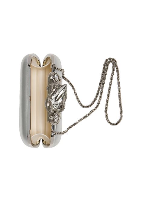 ALEXANDER MCQUEEN Clutch The Knuckle Serpente Argento - ALEXANDER MCQUEEN