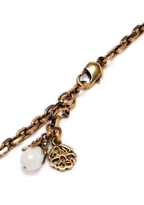 ALEXANDER MCQUEEN Collana Pearly Skull In Oro Anticato - ALEXANDER MCQUEEN