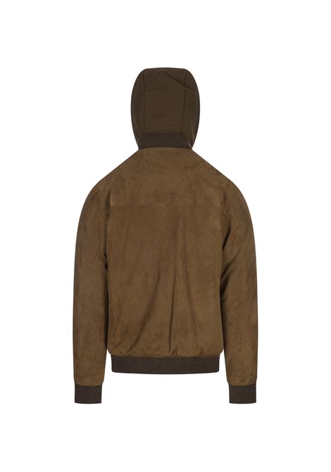MOORER College Bomber Callum In Suede Tabacco - MOORER