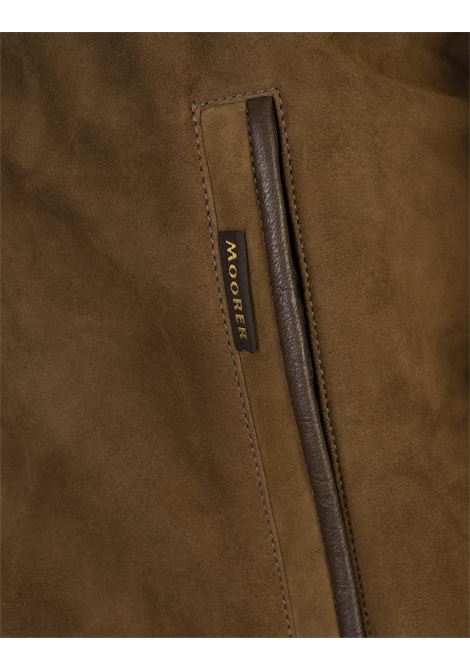 MOORER College Bomber Callum In Suede Tabacco - MOORER