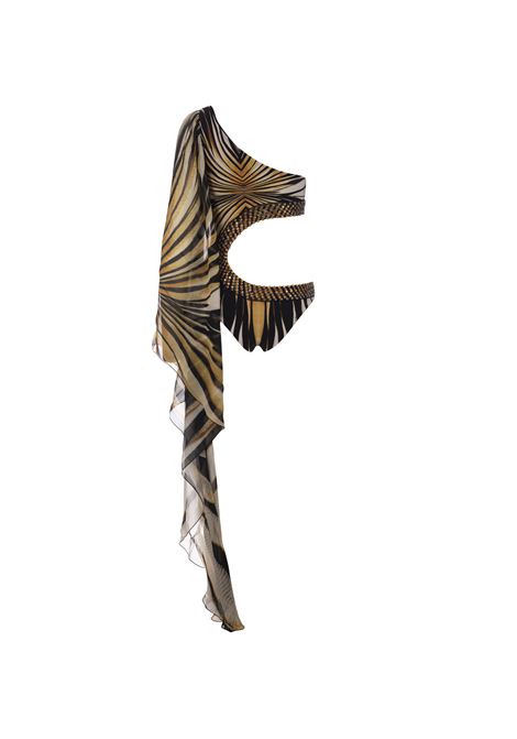 ROBERTO CAVALLI Costume Intero Monospalla Con Stampa Ray Of Gold - ROBERTO CAVALLI