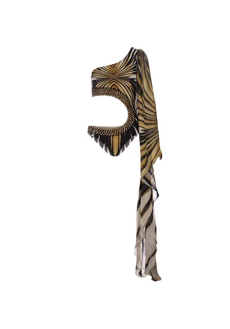 ROBERTO CAVALLI Costume Intero Monospalla Con Stampa Ray Of Gold - ROBERTO CAVALLI