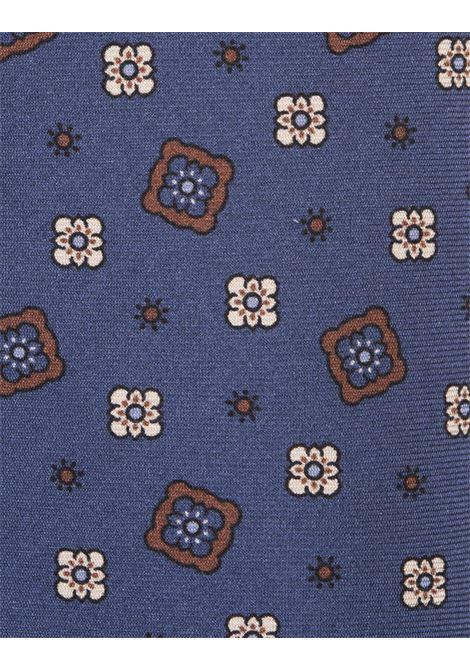 KITON Cravatta Azzurro Polvere Con Pattern Florale A Contrasto - KITON