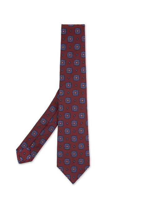 KITON Cravatta Bordeaux Con Pattern Geometrico-Floreale - KITON