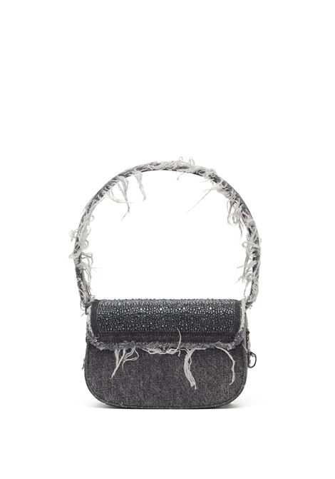 DIESEL Borsa 1DR Nera In Denim E Cristalli - DIESEL