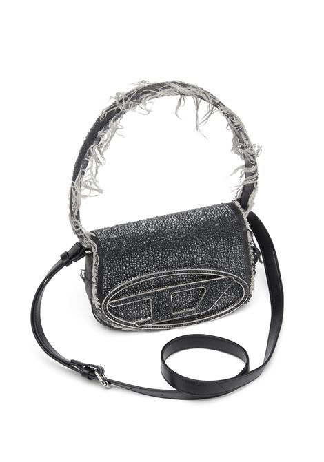 DIESEL Borsa 1DR Nera In Denim E Cristalli - DIESEL