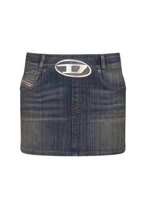 DIESEL Minigonna In Denim Con Logo Oval D - DIESEL