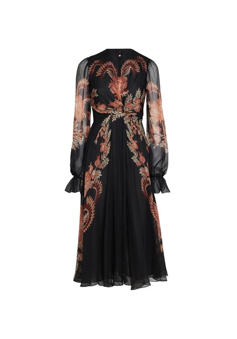 ETRO Abito In Chiffon Nero Stampato - ETRO