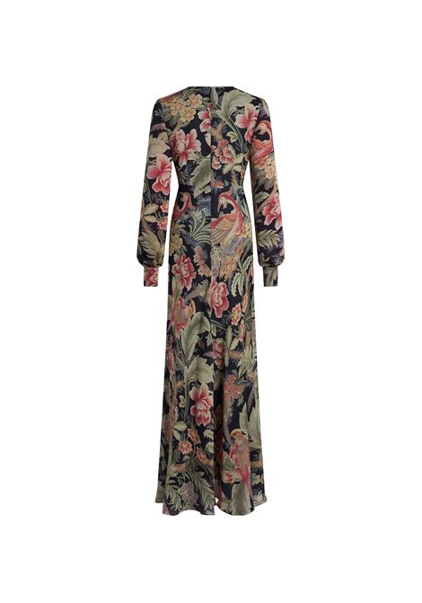 ETRO Abito Lungo In Seta Stampata Multicolor - ETRO