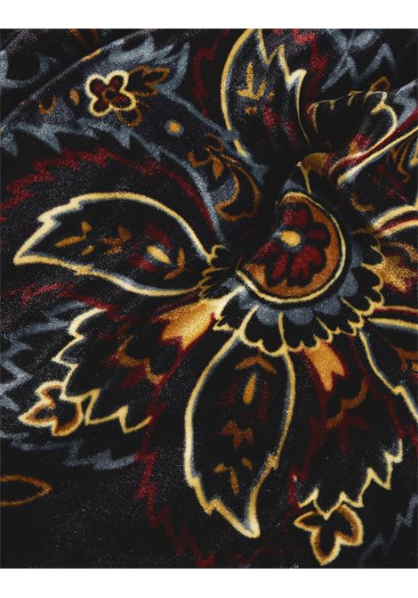 ETRO Abito Lungo In Velluto Nero Stampato - ETRO