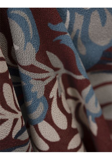 ETRO Abito Midi In Jersey Stampato Bordeaux - ETRO