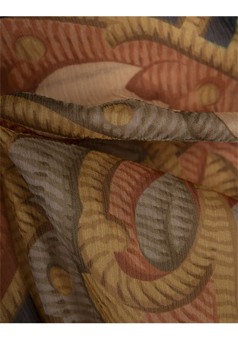 ETRO Abito Midi In Seta Blu Navy Stampata - ETRO