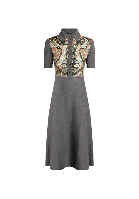 ETRO Abito Polo Verde Scuro In Maglia e Seta - ETRO