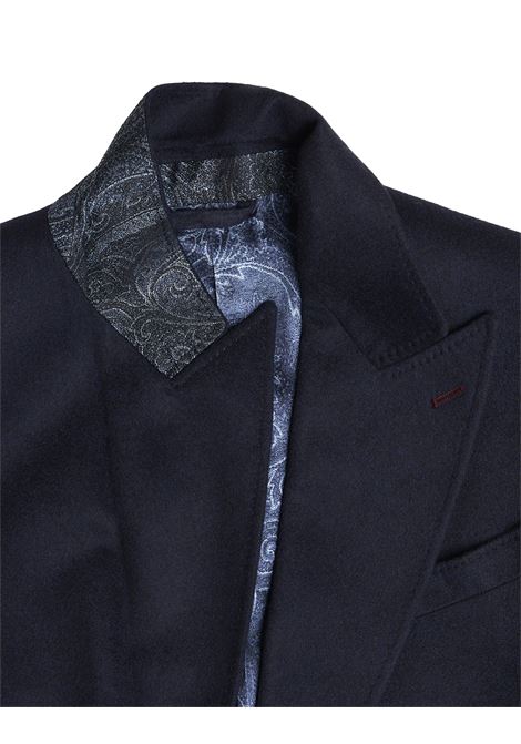 ETRO Blazer Doppiopetto In Cashmere Blu Navy - ETRO