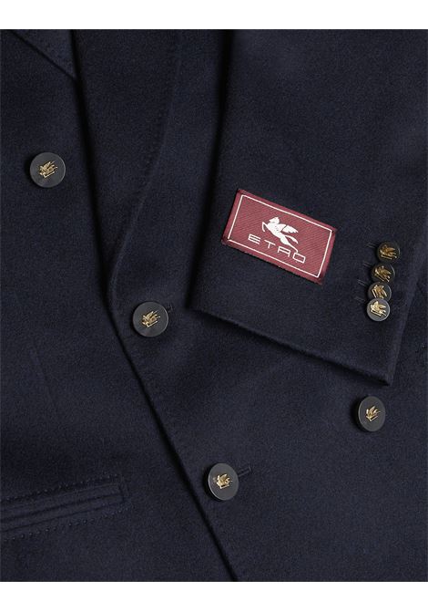 ETRO Blazer Doppiopetto In Cashmere Blu Navy - ETRO