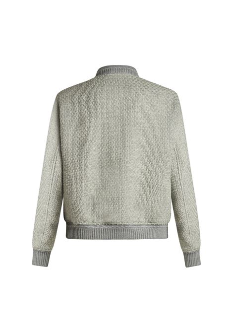 ETRO Bomber In Lana Grigio Chiaro - ETRO