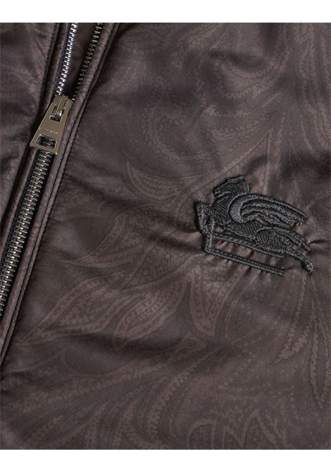 ETRO Bomber Paisley Nero Con Logo - ETRO