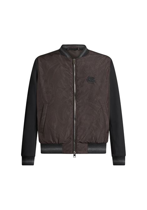 ETRO Bomber Paisley Nero Con Logo - ETRO