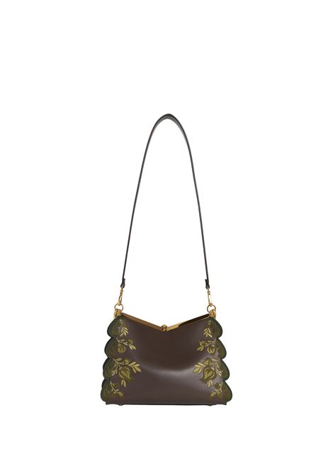 ETRO Borsa Vela Media Marrone Con Ricamo - ETRO
