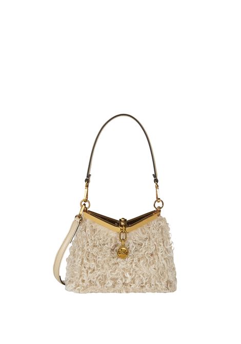 ETRO Borsa Vela Mini In Lana e Mohair Beige - ETRO