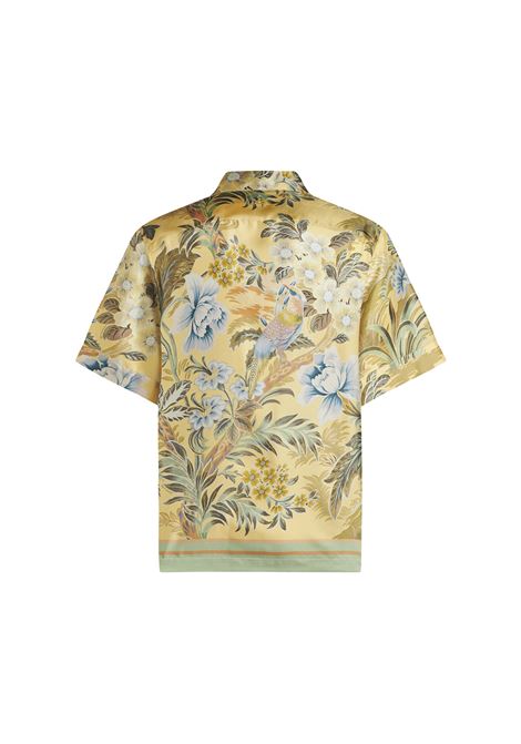 ETRO Camicia Bowling In Seta Stampata Gialla - ETRO