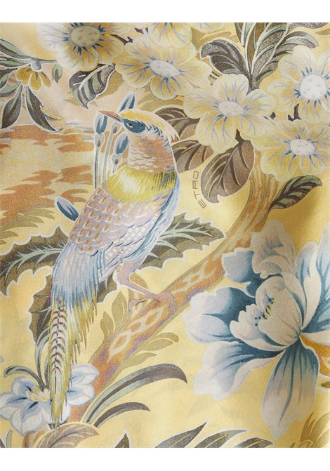 ETRO Camicia Bowling In Seta Stampata Gialla - ETRO