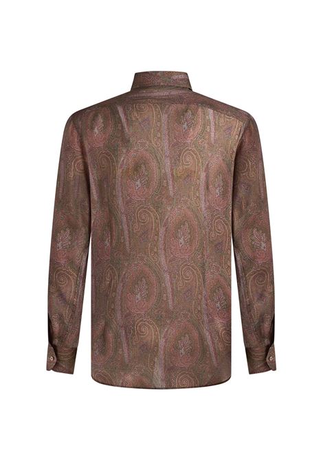 ETRO Camicia Con Stampa Paisley Marrone - ETRO
