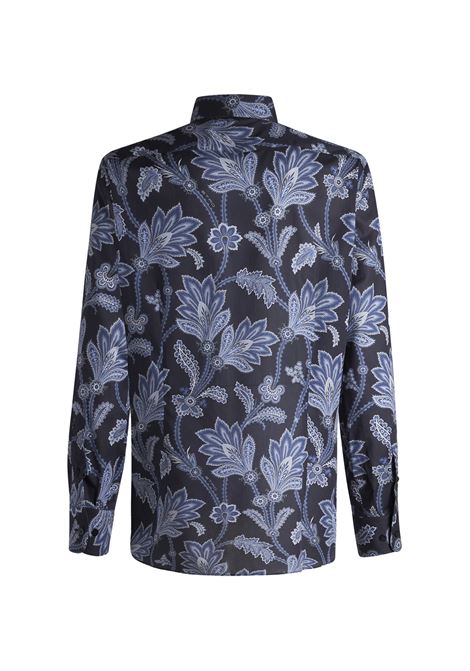 ETRO Camicia Floreale Blu Navy - ETRO
