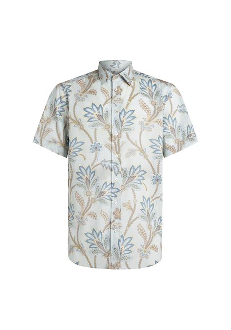 ETRO Camicia In Cotone Azzurro Stampato - ETRO