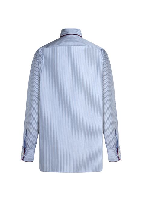 ETRO Camicia In Popeline A Righe Azzurra - ETRO