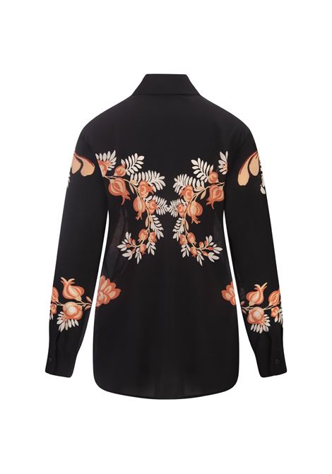 ETRO Camicia In Seta Nera Con Stampa - ETRO