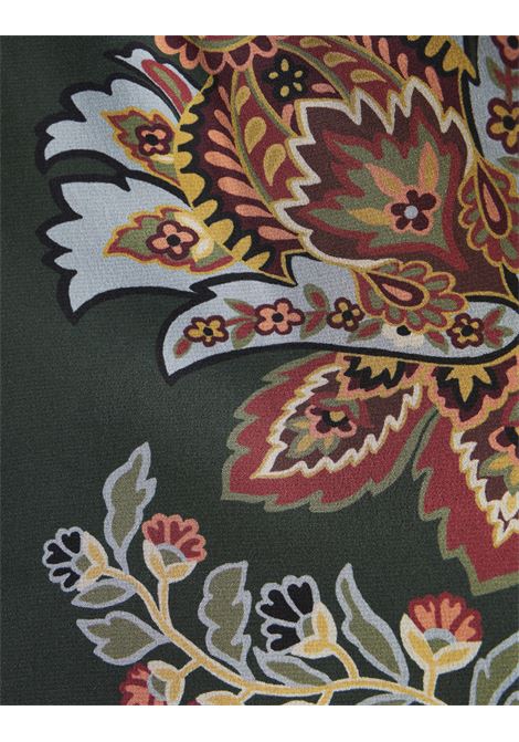 ETRO Camicia In Seta Verde Scuro Con Stampa - ETRO